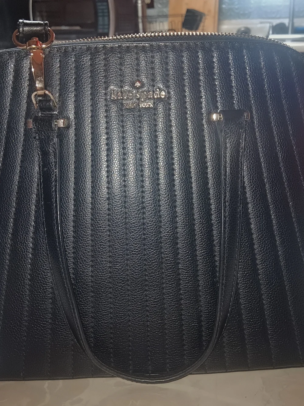 kate spade Black Quilted Leather Tote